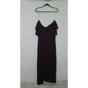 Lulu's Dress Devoted to‎ Romance Dark Purple Strapless Maxi Dress Size X-Large